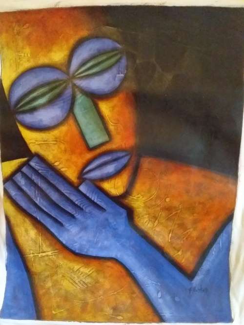 ##Large Oil on Canvas## 79 x 59 cm