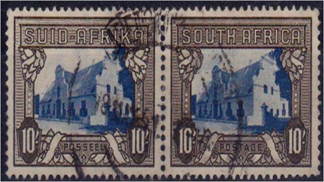 Union 10/- Hyph pair  fine used  SACC 63a