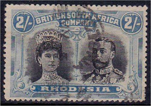 BSAC  2/- Double head perf 15  SACC 178  good used