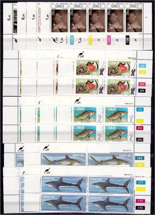 Ciskei  4  sets of Controls  MNH