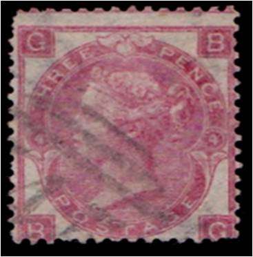 GB QV  3d rose  SG  92  Plate 4  avg used