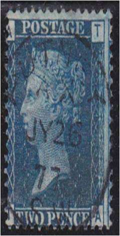 GB QV 2d Blue  SG 47  Plate 15  fine used