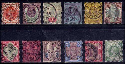 GB QV  Jubilee set SG 197-211  very fine used - Nice cancels/true colours