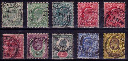 GB KE VII  group of 10  defns with shades  Very fine used