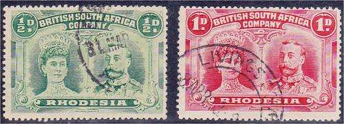 BSAC  1/2d & 1d  Double Heads  SACC  168 & 170a  very fine used