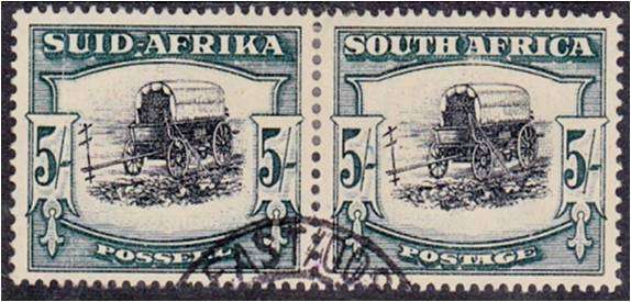 Union  5/-  SACC  62a  fine used pair