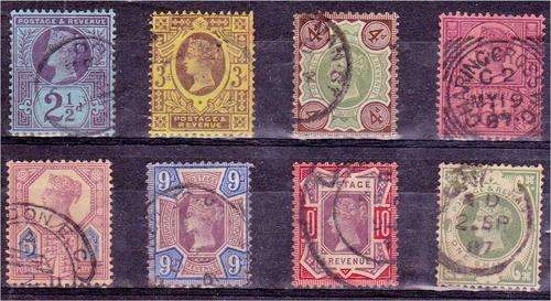 GB QV  Group of 8 Jubilee items good to fine used  - see description