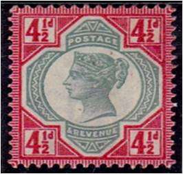 GB QV  4 1/2d  Jubilee issue  SG 206 MM