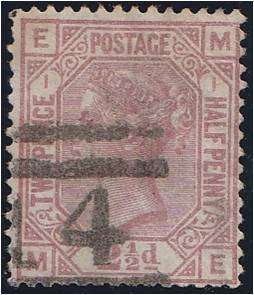 GB QV  2 1/2d Rosy mauve  SG 139 nPlate 1 fine used