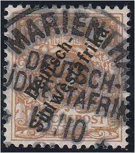 German SWA  3 pfg O/Prtd defn  SACC 7a  fine used