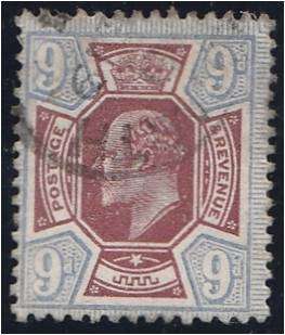 GB KE VII  9d Jubilee defn  SG 306  fine used