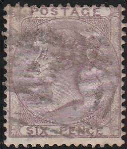 GB QV  6d Pale lilac  SG 70  fine used