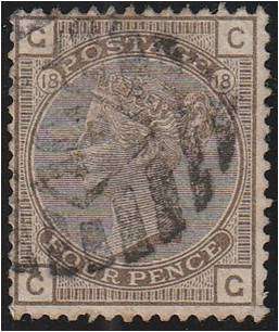 GB QV 4d grey-brown SG 160 Plate 8 fine used