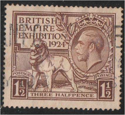 GB KG V   1924 Br. Empire Exh.  1 1/2d  SG 431  fine used
