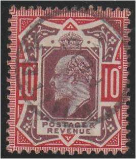 GB KE VII  10d Jubilee defn  SG 254  very fine used
