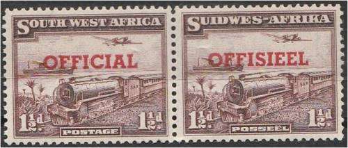 SWA  1 1/2d  "OFFICIAL"  O/Prtd pair SACC 20  20  LMM