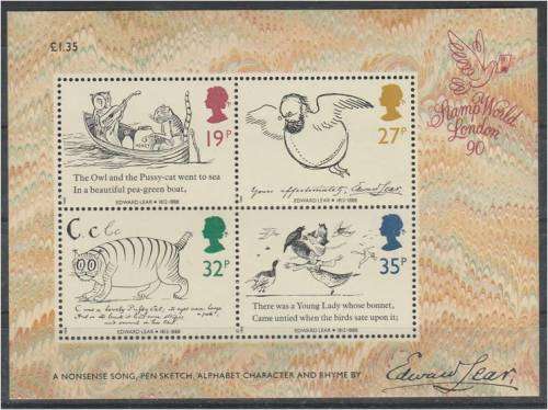 GB QE II  Edward Lear  min-sheet  SG MS 1409  MNH
