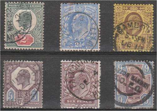 GB KE VII  Group of  6  definitives  fine used