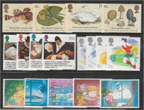 GB QE II  4  earlier  commemorative sets  MNH