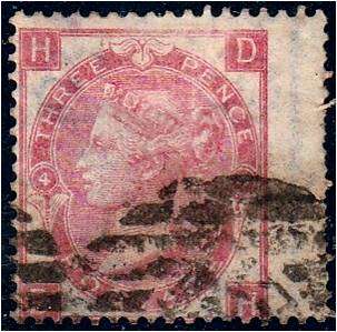 GB QV  3d pale rose  SG 92  Plate 4  good used