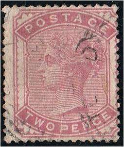Gb QV  2d pale rose defn  SG 168  fine used