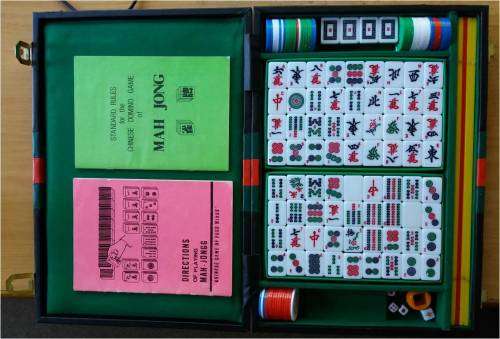 Mah-Jong set in smart leather case