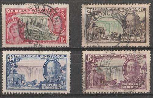 S Rhodesia KG V Jubilee set SACC 32-35  Fine used