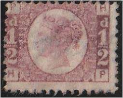 GB QV 1/2d defn SG 49 Plate 4 good used