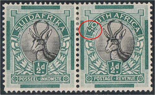 Union  1/2d Roto pair SACC 42i variety "line thru $"     LMM