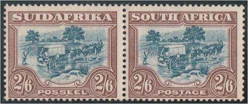 Union 2/6d Blue & Brown pair SACC 50a  LMM