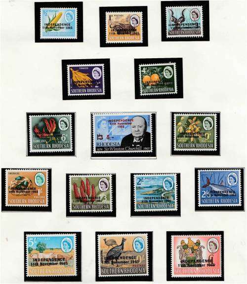 Rhodesia QE II O/Prtd defn set SACC 116-130  MNH