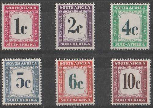 Union  1961 Postage Due set SACC  44-49  MNH
