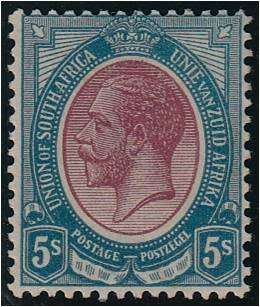 Union  5/- Kings Head  SACC  14a  LMM