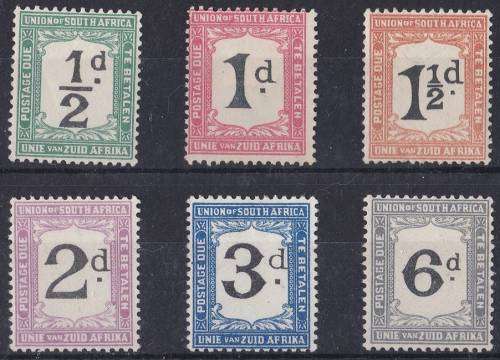 Union 1922-26 postage due set SACC 11-16 mounted mint