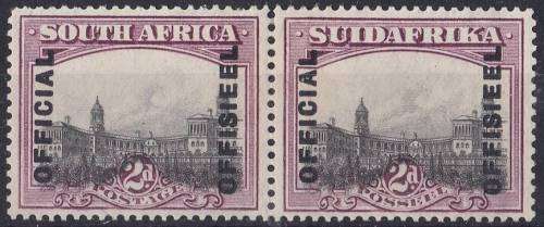 Union 2d London Prg O/prtd `OFFICIAL` SACC 6a pair light mounted mint