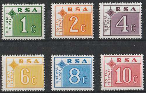 RSA Postage Due set SACC 63-68  LMM