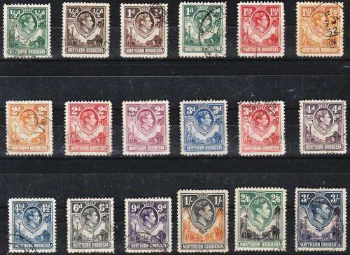 N Rhodesia  Nice range of defns up to 3/-  fine used