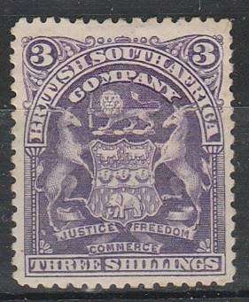 BSAC 3/- deep bluish violet defn SACC 80a MM