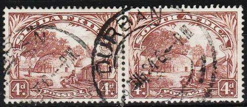 Union 4d Roto pair SACC 47 (upright wmk) fine used