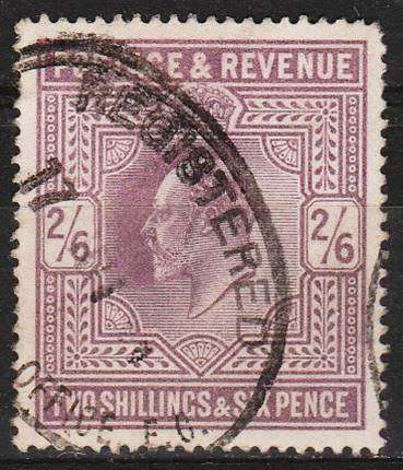 GB  KE VII 2/6d Lilac defn SG 260 fine used