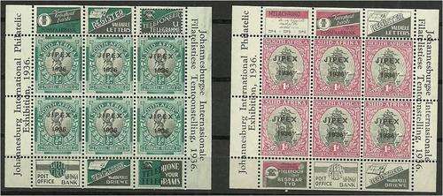 Union pair of Jipex sheets  MM  SACC 68/9