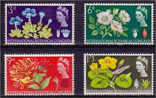 GB QE II  Botanical Congress set  Phosphor    SG 655a-658a  LMM