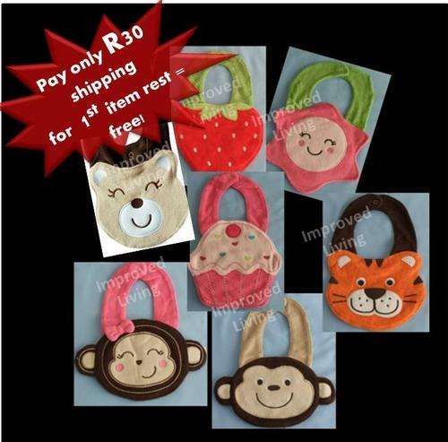 ******Cutest *****Fun Cartoon Characters Animals Pattern Baby Bib Towel