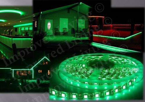* Waterproof* bright green LED 5 meter strip light - 300LEDs Price/m - FREE SHIPPING OPTION