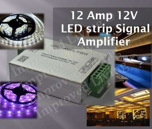 LED strip signal amplifier 12V DC 12A - (3 x 4A per channel) - FREE SHIPPING option.