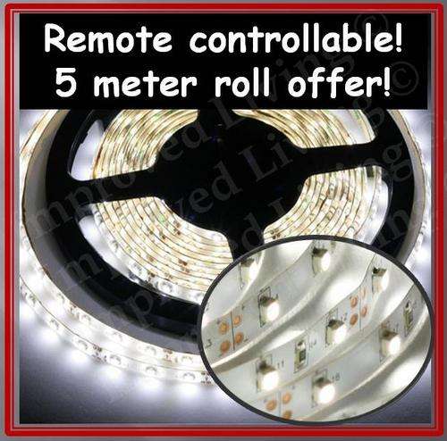 *5 meter roll ***High Bright Cool White **** LED strip light - 60LED's/meter. SA stock!