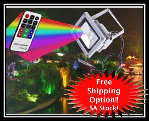*New* Remote controlled color changeable CREE LED floodlight 220V AC. SA STOCK!FREE SHIPPING OPTION!