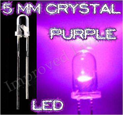 5mm  UNIQUE UV PURPLE Crystal Clear LED Light Lamp  *