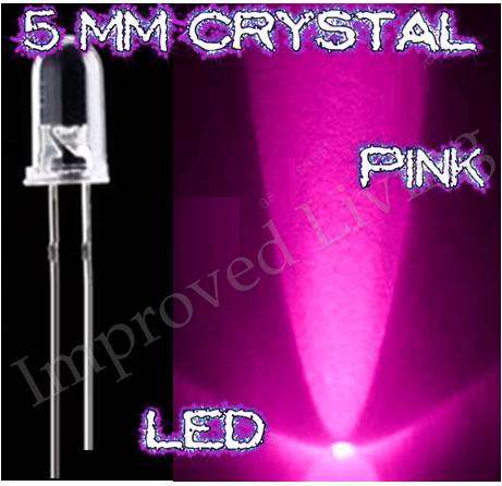 5mm  UNIQUE NEON PINK Crystal Clear LED Light Lamp  ****