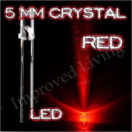 5mm  BRIGHT NEON RED Crystal Clear LED Light Lamp  ***